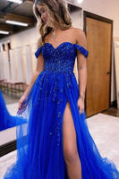 Load image into Gallery viewer, Sparkly Lilac Sequins Corset A-Line Long Formal Dress with Slit