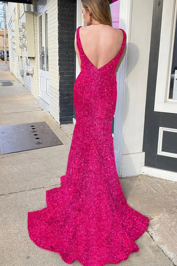 Blue Sequins Mermaid Formal Dress