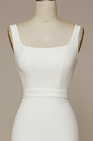 Load image into Gallery viewer, Mermaid Square Neck White Long Wedding Dress