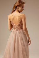 Load image into Gallery viewer, Spaghetti Straps Long Formal Dress With Slit