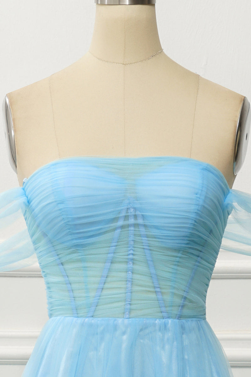 Load image into Gallery viewer, Lilac Tiered Corset Off the Shoulder Long Formal Dress