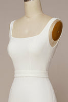 Load image into Gallery viewer, Mermaid Square Neck White Long Wedding Dress