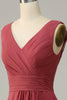Load image into Gallery viewer, V Neck Desert Rose Sleeveless Chiffon Long Bridesmaid Dress