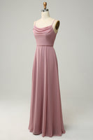 Load image into Gallery viewer, Spaghetti Straps A Line Sleeveless Long Bridesmaid Dress
