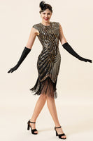Load image into Gallery viewer, Gatsby Glitter Fringe 1920s Dress with Tassel
