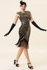 Load image into Gallery viewer, Gold Gatsby Glitter Fringe 1920s Dress