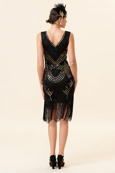 Black Party Sequins 1920s Dress