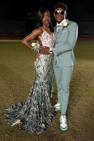 Load image into Gallery viewer, Mint 3 Piece Notched Lapel Men Prom Tuxedo