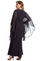 Load image into Gallery viewer, Plus Size Dark Green Batwing Sleeves Mother Of The Bride Dress