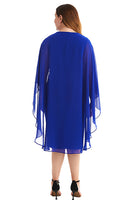 Load image into Gallery viewer, Plus Size Royal Blue Mother Of The Bride Dress with Cape