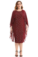 Load image into Gallery viewer, Plus Size Royal Blue Mother Of The Bride Dress with Cape