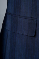 Load image into Gallery viewer, Dark Blue Pinstripe 3-Piece Double-Breasted Men&#39;s Suit