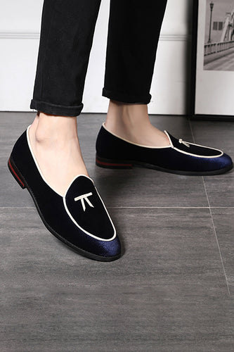 Blue Slip-On Men's Wedding Party Shoes