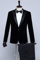 Load image into Gallery viewer, Black One-Piece Velvet Men&#39;s Tuxedo for Party