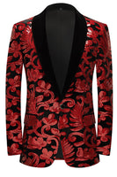 Load image into Gallery viewer, Glitter Red Sequins 2 Piece Men&#39;s Suits