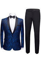 Load image into Gallery viewer, White Shawl Lapel Jacquard Prom Men&#39;s 2 Pieces Suits