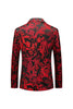 Load image into Gallery viewer, Red Notched Lapel Jacquard Prom Blazer