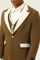 Load image into Gallery viewer, Brown Peak Lapel Single Button Men&#39;s Prom Suits