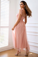 Load image into Gallery viewer, A-Line Tulle Blush Corset Formal Dress