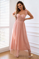 Load image into Gallery viewer, A-Line Tulle Blush Corset Formal Dress