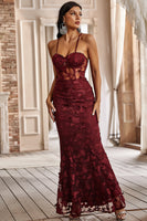 Load image into Gallery viewer, Mermaid Spaghetti Straps Sage Corset Formal Dress