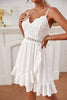 Load image into Gallery viewer, White A-Line Spaghetti Straps Graduation Dress