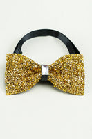 Load image into Gallery viewer, Golden Adjustable Bow Tie Formal Tuxedo Bowtie
