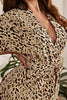 Load image into Gallery viewer, Khaki Leopard Printed Kimono Bridal Party Robe