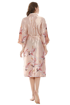 Blush Print Kimono Bridal Party Robes