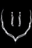 Load image into Gallery viewer, Silver Crystal Necklace Earrings Jewelry Set