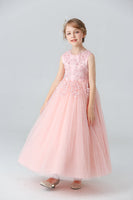 Load image into Gallery viewer, A Line Beaded White Girls&#39; Dress With Appliques