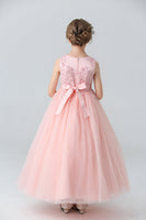 Load image into Gallery viewer, A Line Beaded White Girls&#39; Dress With Appliques