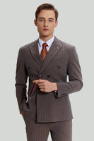 Load image into Gallery viewer, Coffee Pinstripe 3 Piece Men&#39;s Party Suits