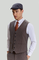 Load image into Gallery viewer, Coffee Pinstripe 3 Piece Men&#39;s Party Suits