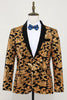 Load image into Gallery viewer, Men&#39;s Blazer Slim Fit Solid One Button Business Gold Suit Jacket