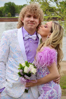 Load image into Gallery viewer, Sparkly White Sequined 2 Piece Men&#39;s Formal Party Suits