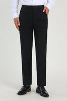 Load image into Gallery viewer, Black High Waisted Suit Pants Mens for Wedding