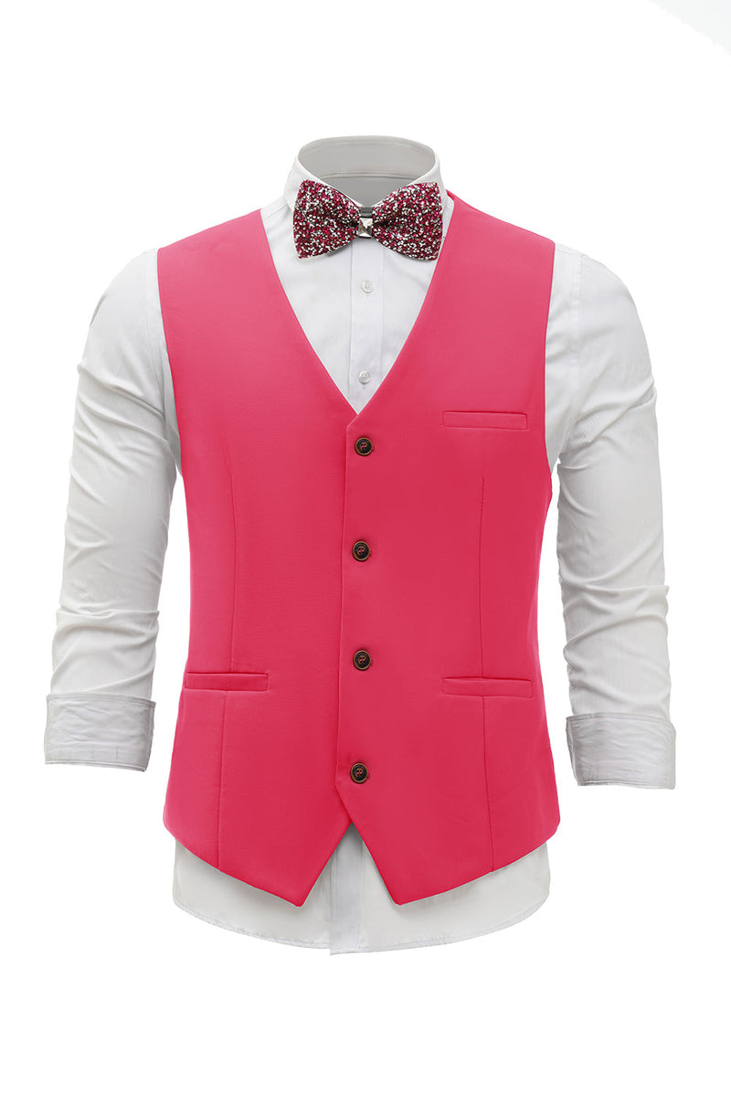 Load image into Gallery viewer, Fuchsia Single Breasted Shawl Lapel Men&#39;s Suit Vest