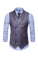Load image into Gallery viewer, Black Double Breasted Shawl Lapel Men&#39;s Suit Vest