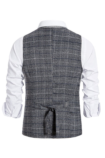 Brown Pinstripe Double Breasted Shawl Lapel Men's Suit Vest