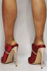 Load image into Gallery viewer, Burgundy Stiletto Solid Pointed Toe Shoes