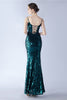 Load image into Gallery viewer, Burgundy Spaghetti Straps V-neck Swquin Sheath Formal Dress with Slit