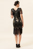 Load image into Gallery viewer, V Neck Black 1920s Flapper Dress