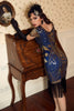 Load image into Gallery viewer, Black Golden 1920 Retro Sequin Dress