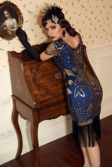 Blue 1920 Retro Sequin Dress