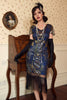 Load image into Gallery viewer, Black Golden 1920 Retro Sequin Dress