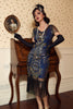 Load image into Gallery viewer, Black Golden 1920 Retro Sequin Dress