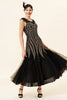Load image into Gallery viewer, Black Silver Sequins Long 1920s Dress