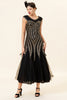 Load image into Gallery viewer, Black Silver Sequins Long 1920s Dress