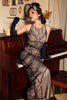 Load image into Gallery viewer, Jewel Black Blush 1920s Party Dress with Backless